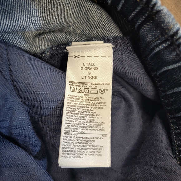 GAP Mid Rise Easy Horseshoe Jeans 12T Relaxed Barrel Leg Dark Indigo Cotton Tall - Picture 5 of 11